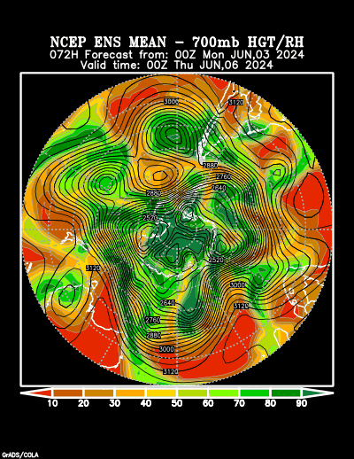 NCEP Ensemble t = 072 hour forecast product